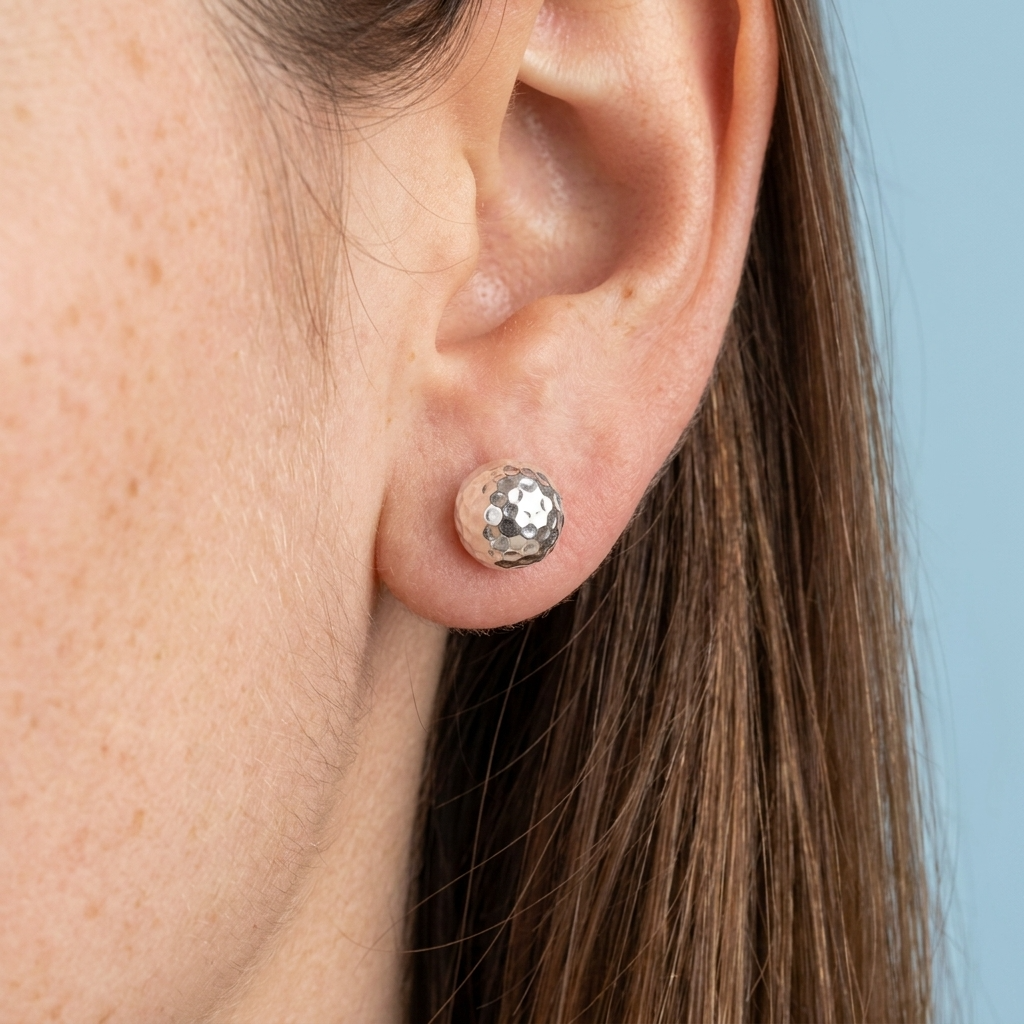 Cleo Silver Dome Earrings