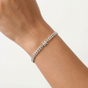 Aria Personalized Initial Silver Bracelet