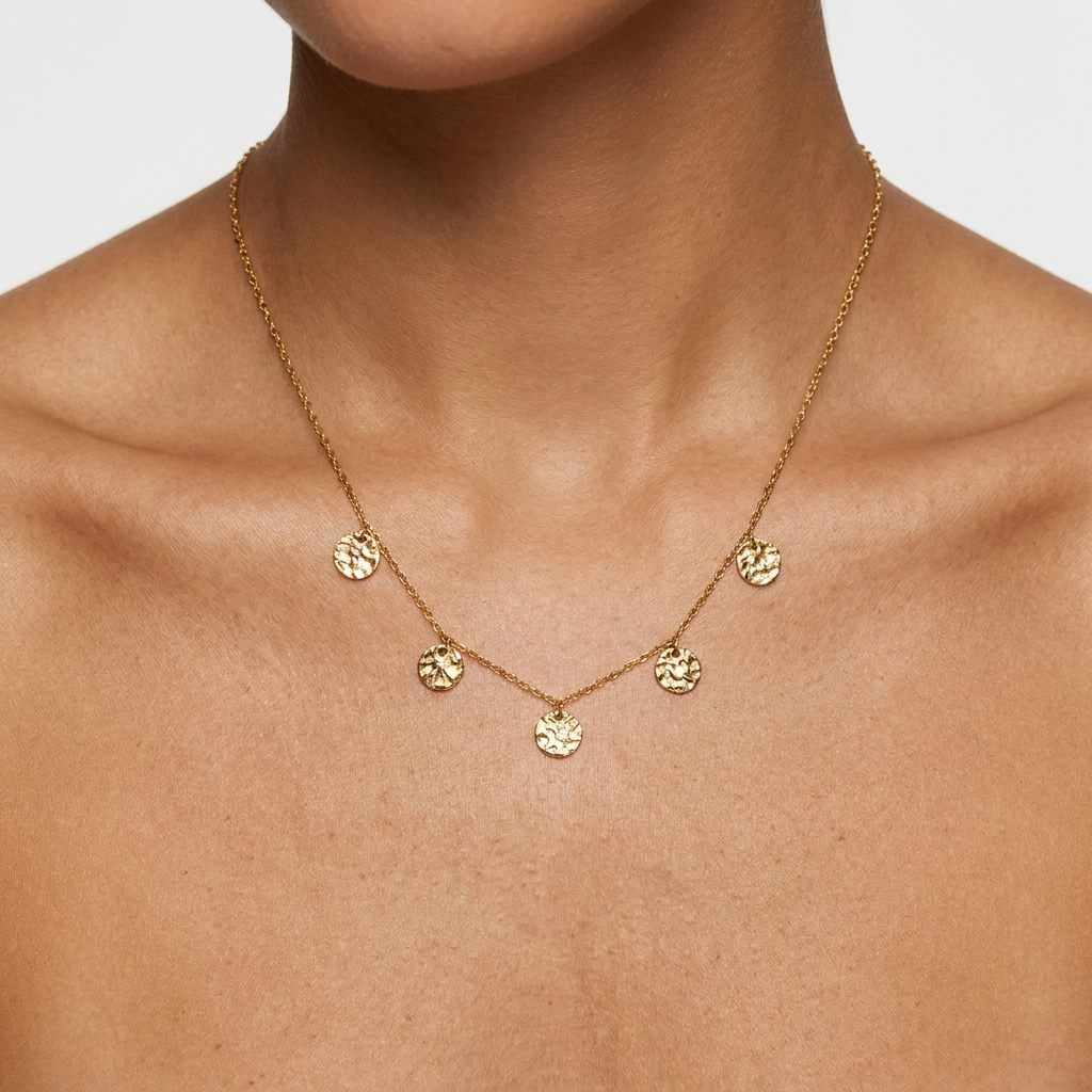 Elodie Textured Coin Pendant