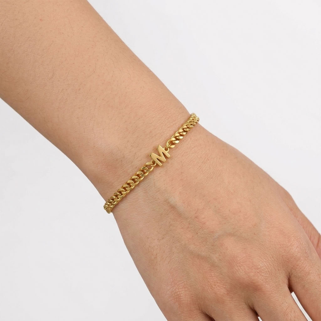 Aria Personalized Initial Gold Bracelet