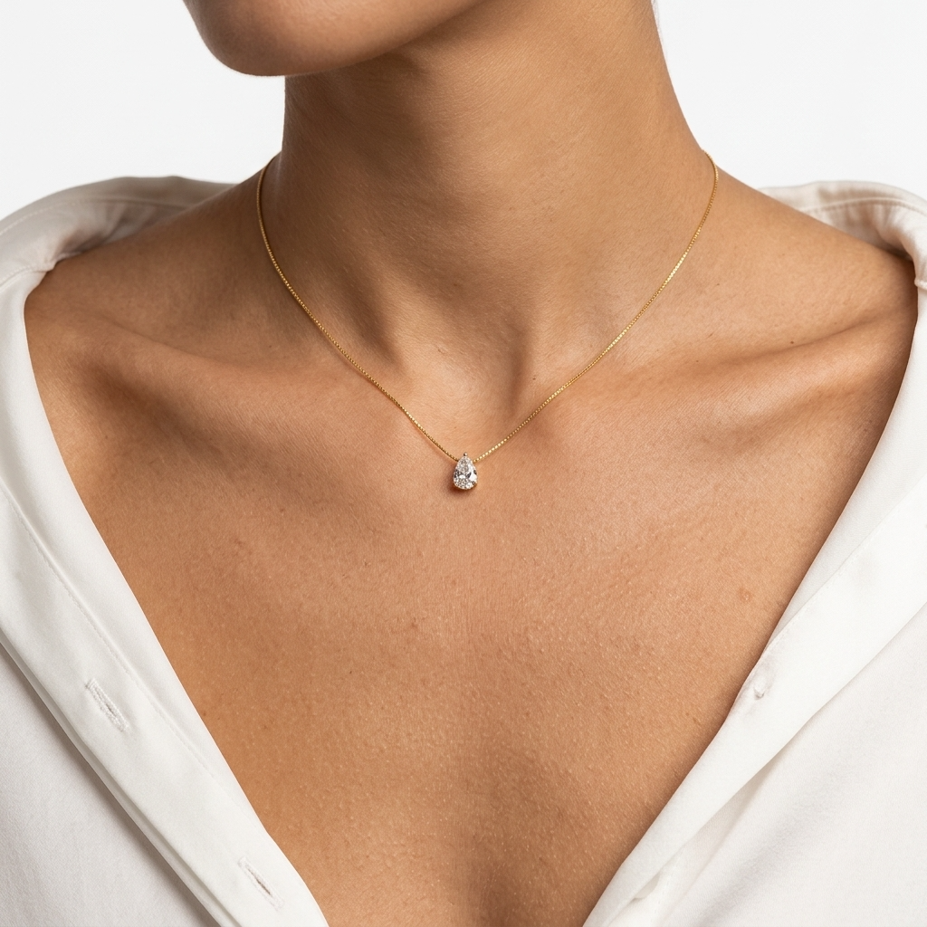 Vivienne Pear Drop Gold Necklace