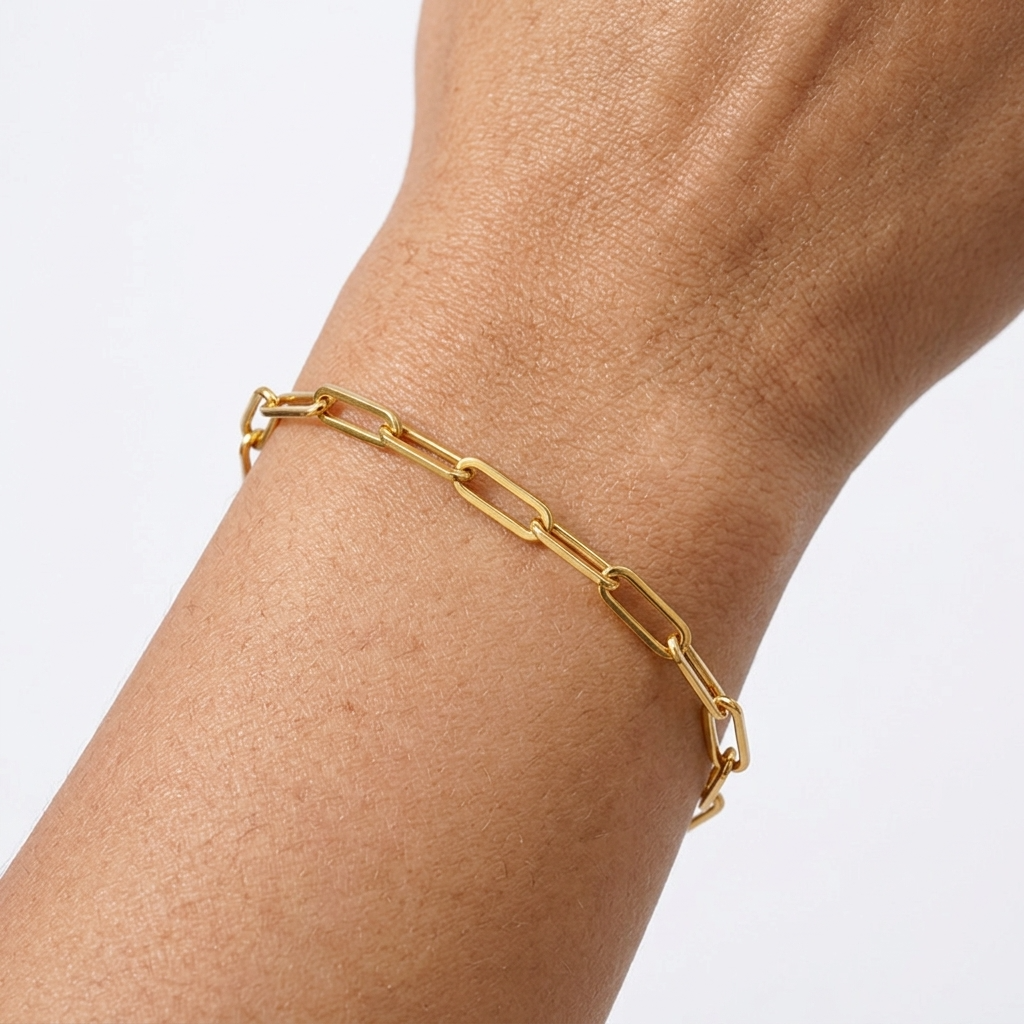 Gold Paperclip Chain Bracelet