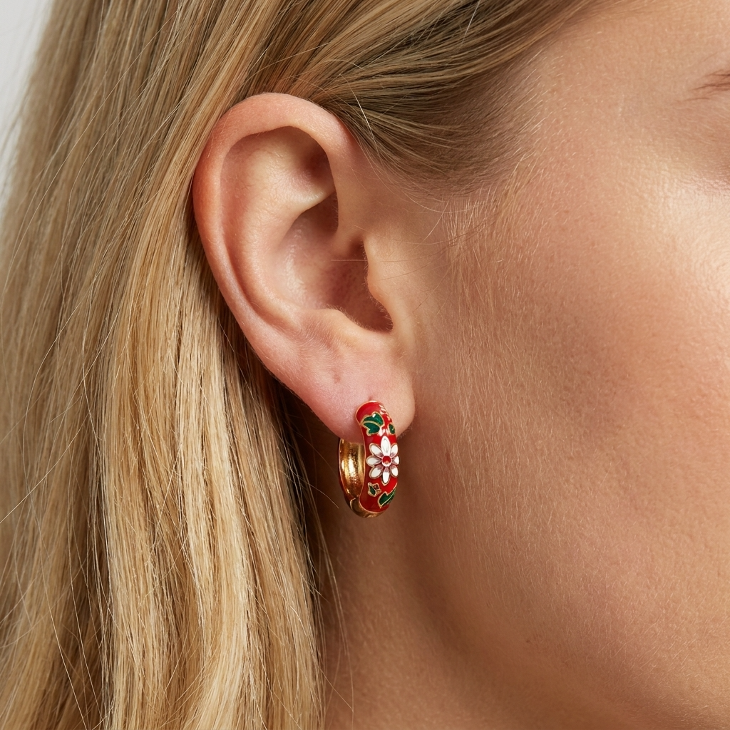 Golden Bloom Hoop Earrings