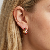 Golden Bloom Hoop Earrings