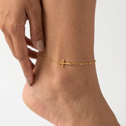 Celine Beaded Cross Anklet