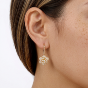 Crystal Camellia Gold Earrings
