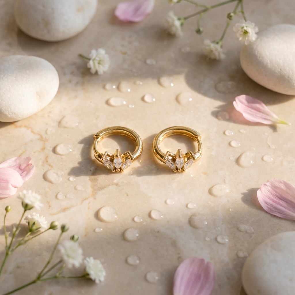 Elise Sparkle Huggie Earrings