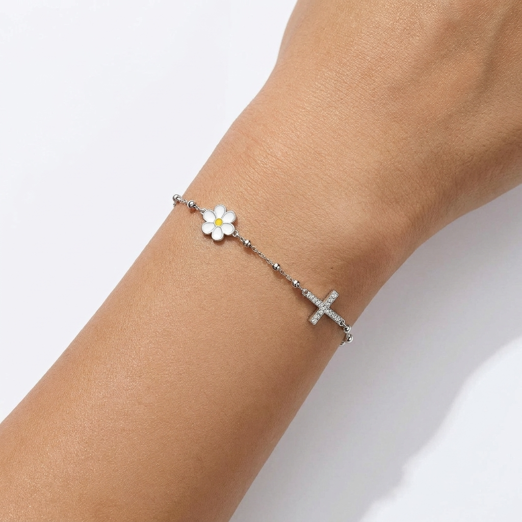 Daisy Cross Bracelet