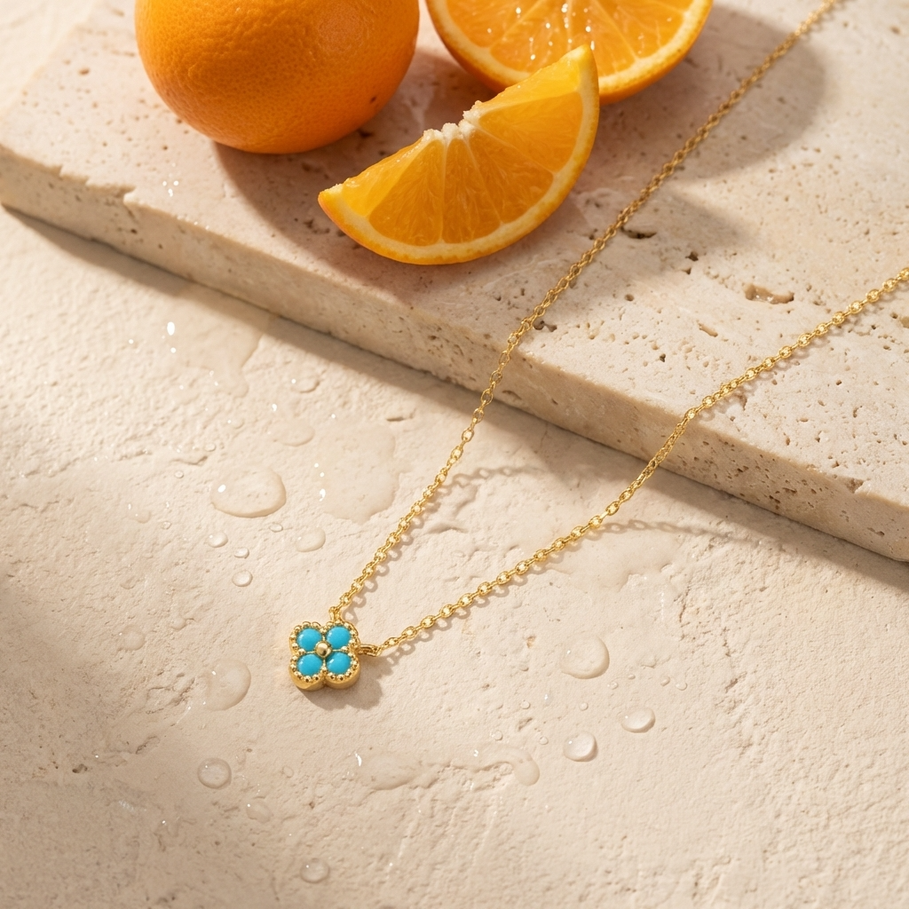 Teya  Aqua Blue Necklace