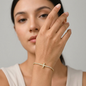 Cosima Sideways Cross Gold Bracelet