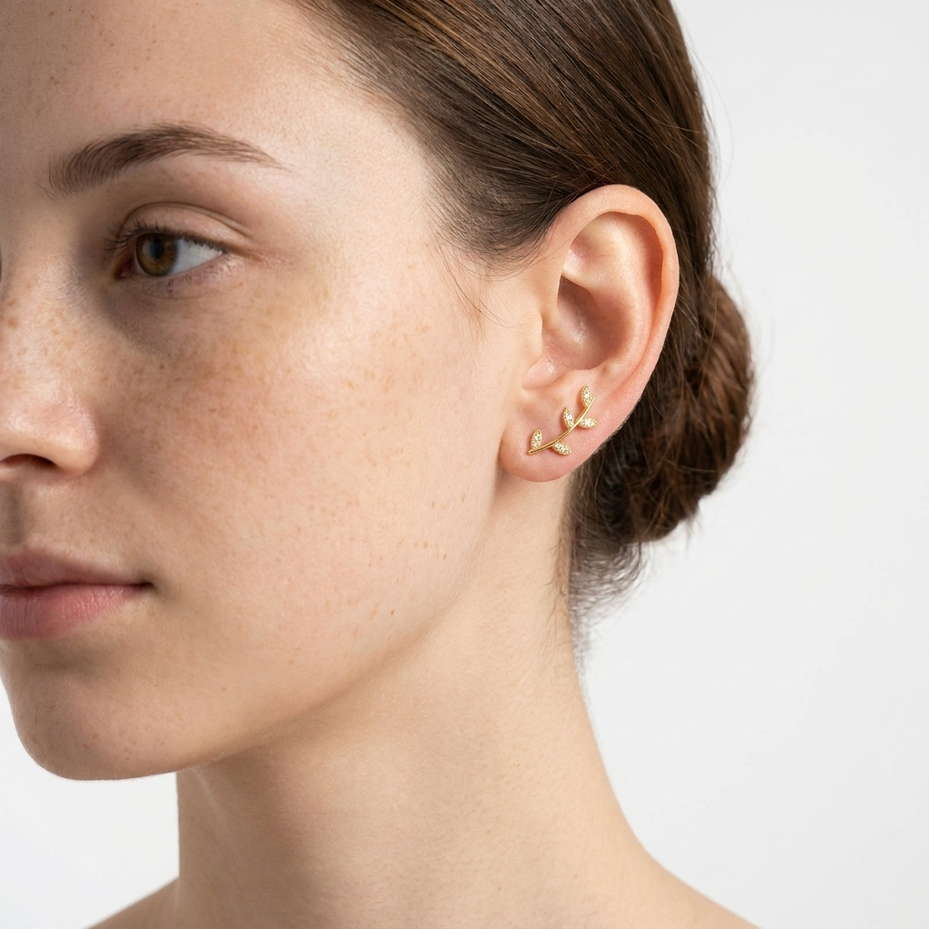 Delia Crystal Leaf Earrings