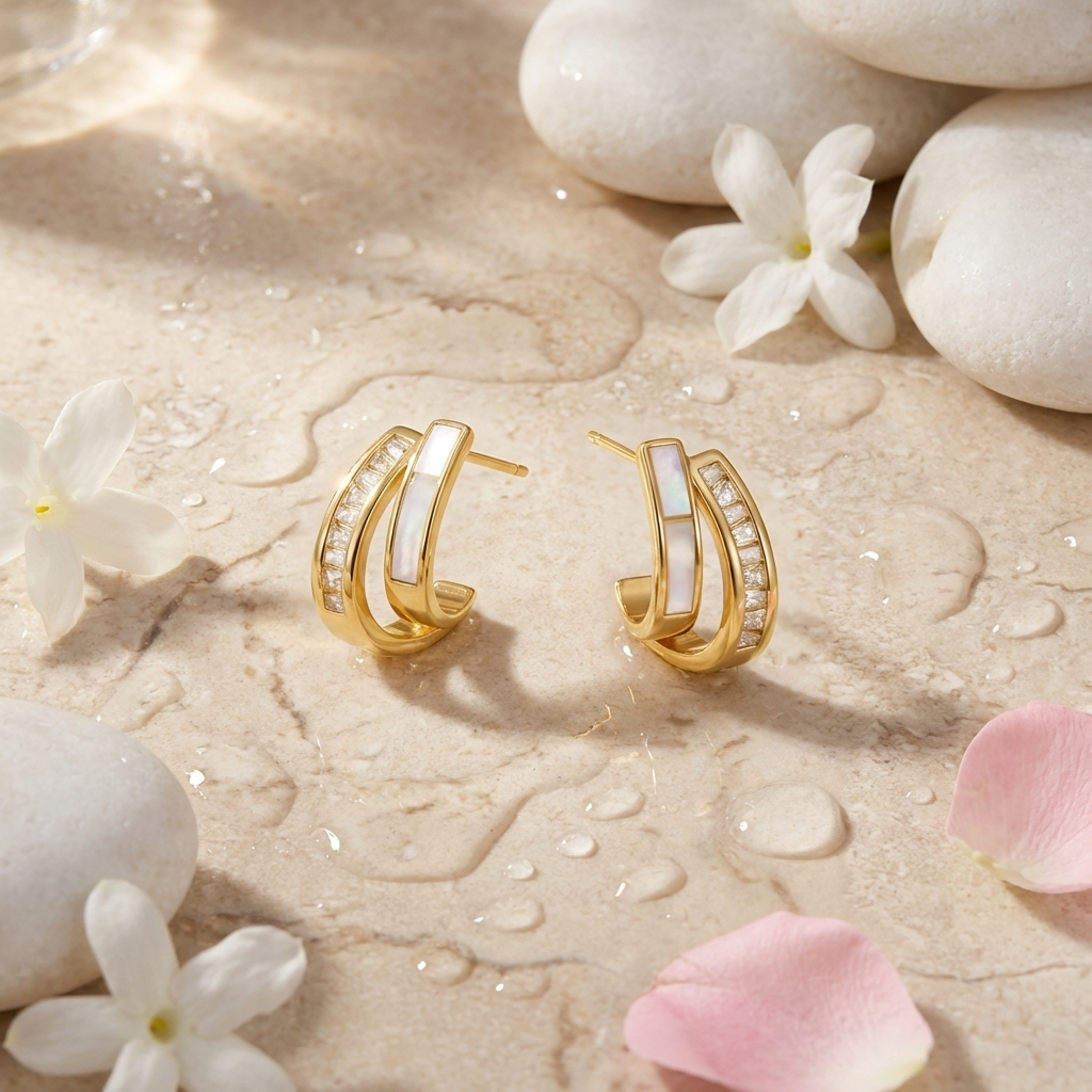 Eira Crystal Pearl Earrings