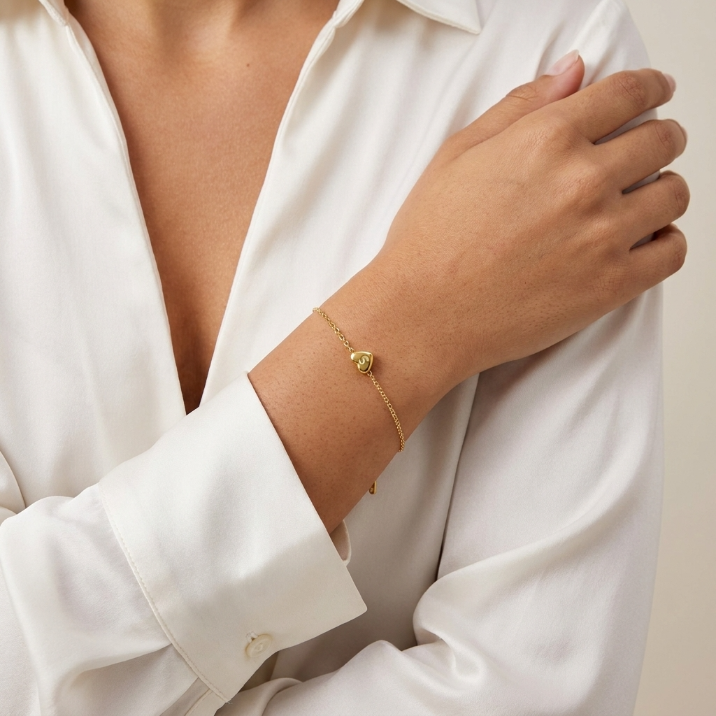 Initial Heart Charm Bracelet