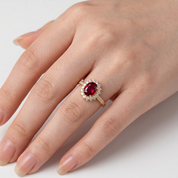 Vintage Ruby Halo Ring