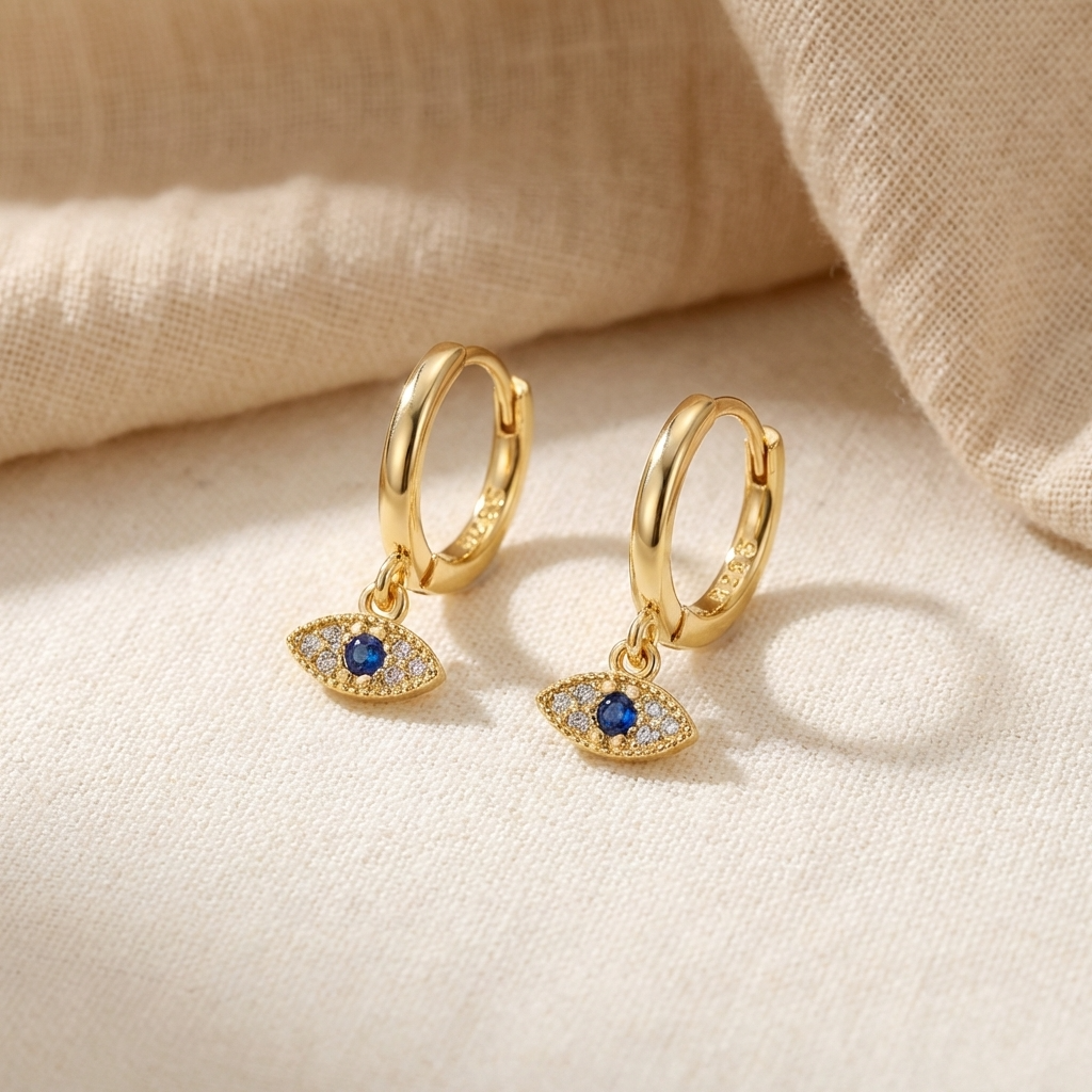 Blue Evil Eye Protection Earrings