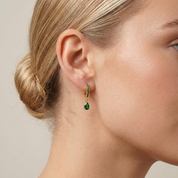 Emerald Shine Gold Hoops