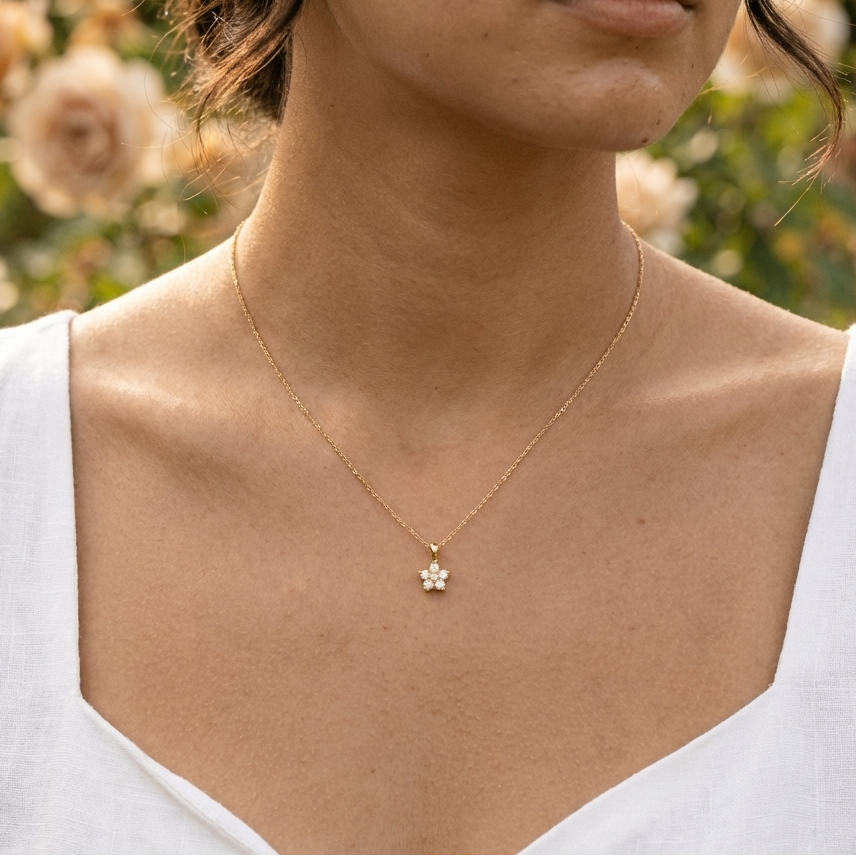 Freya Crystal Flower Necklace