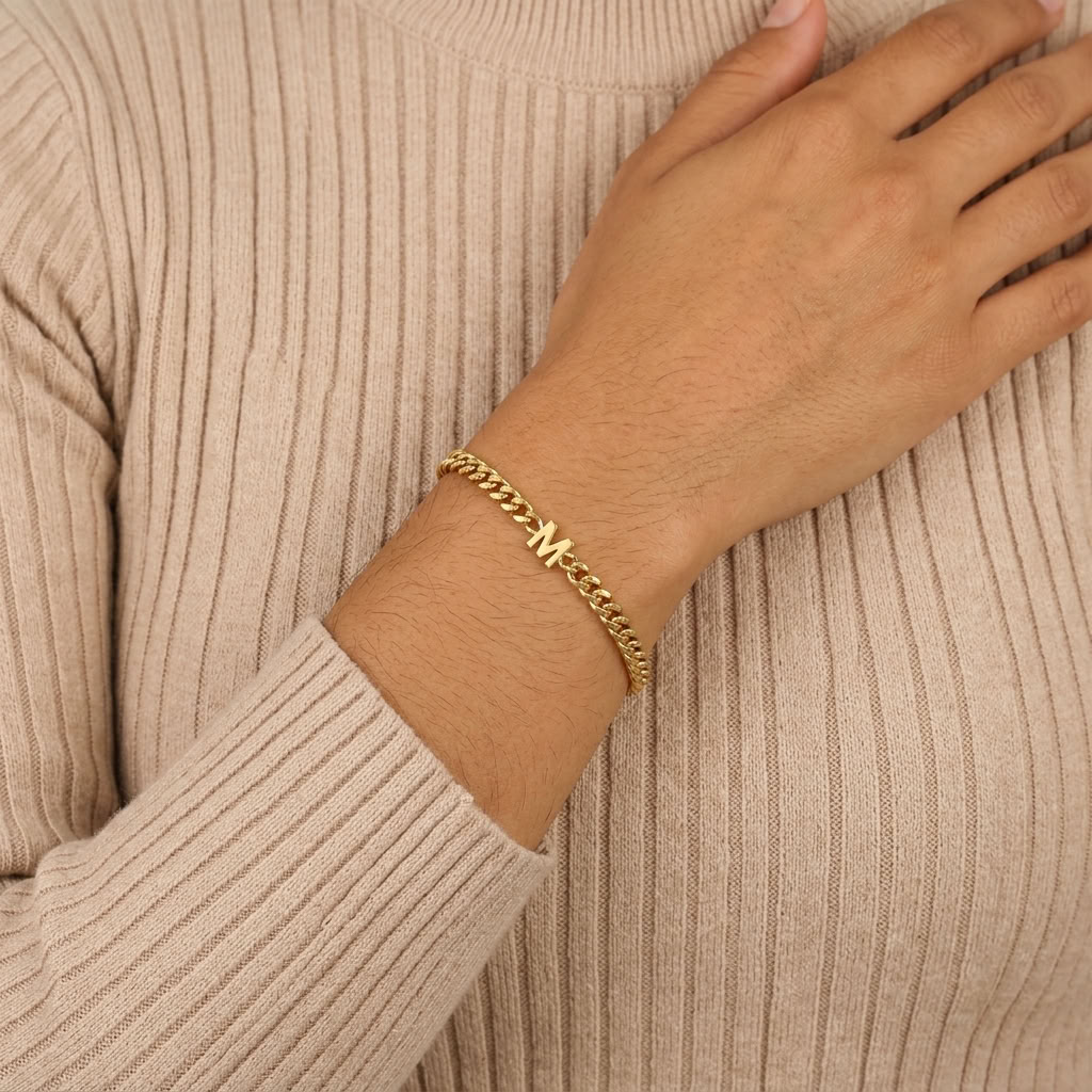 Aria Personalized Initial Gold Bracelet
