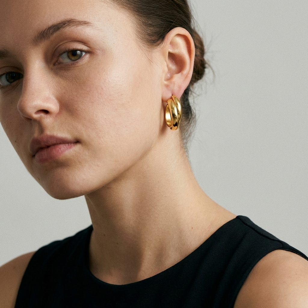 Talia Sleek Gold Hoops