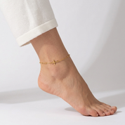 Celine Beaded Cross Anklet