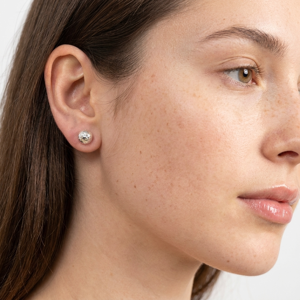 Cleo Silver Dome Earrings