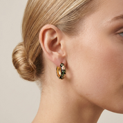 Noir Bloom Gold Hoops