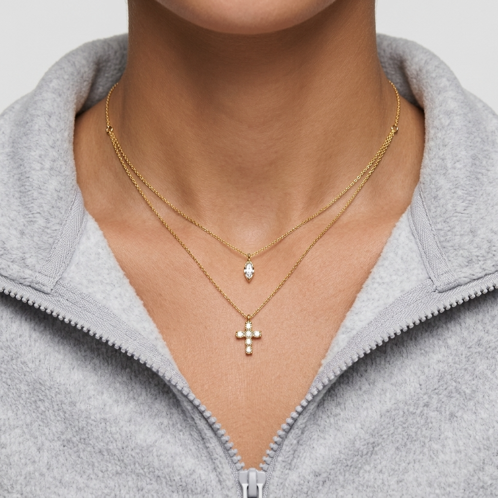 Grace Cross Necklace Gold