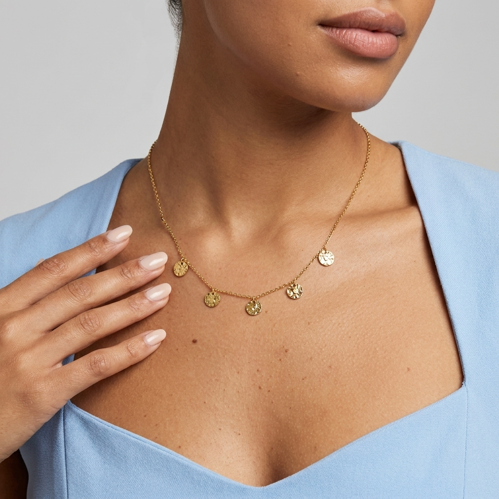 Elodie Textured Coin Pendant