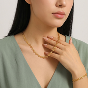 Cora Gold Heart Jewelry Set
