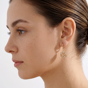 Crystal Camellia Gold Earrings