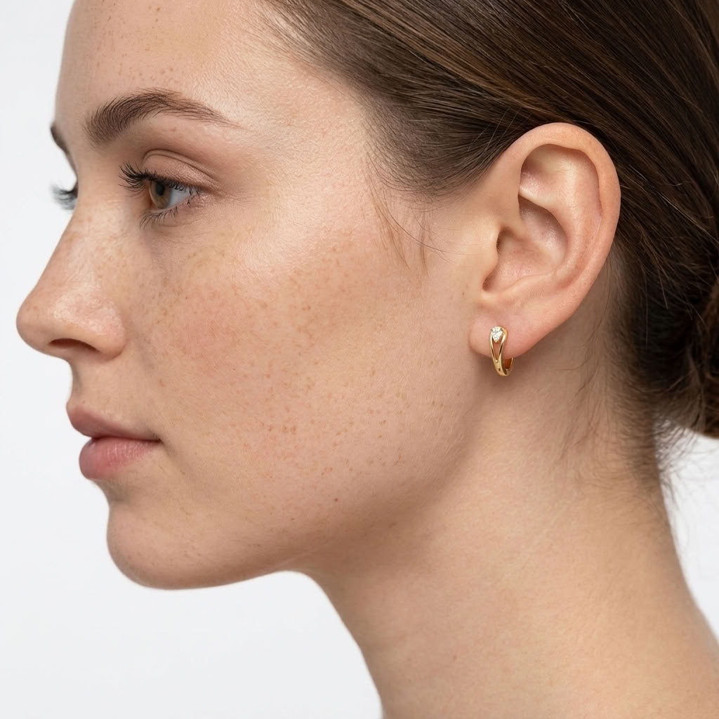 Aria Split Band Gold Hoops