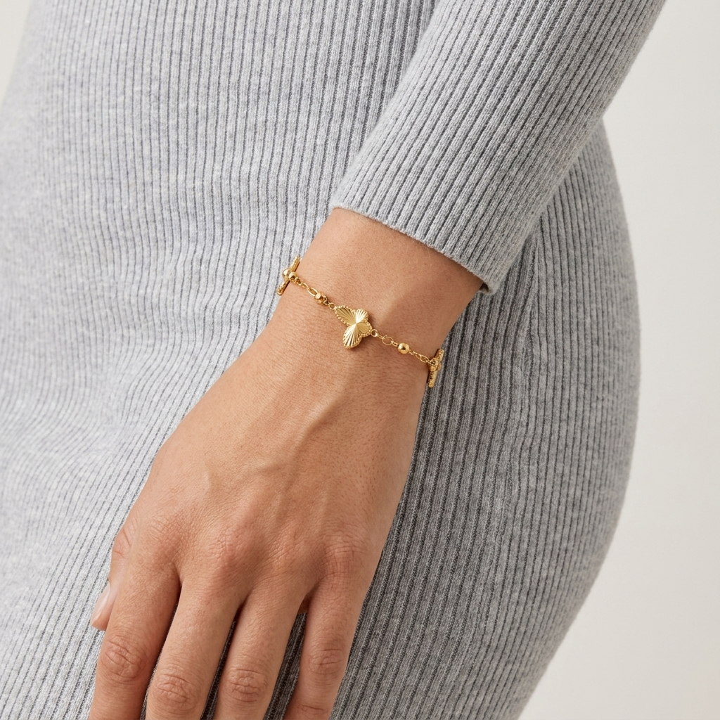 Ariana Butterfly Gold Bracelet