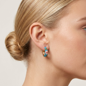 Floral Gold Statement Hoops