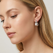 Chloe Silver Wavy Hoops