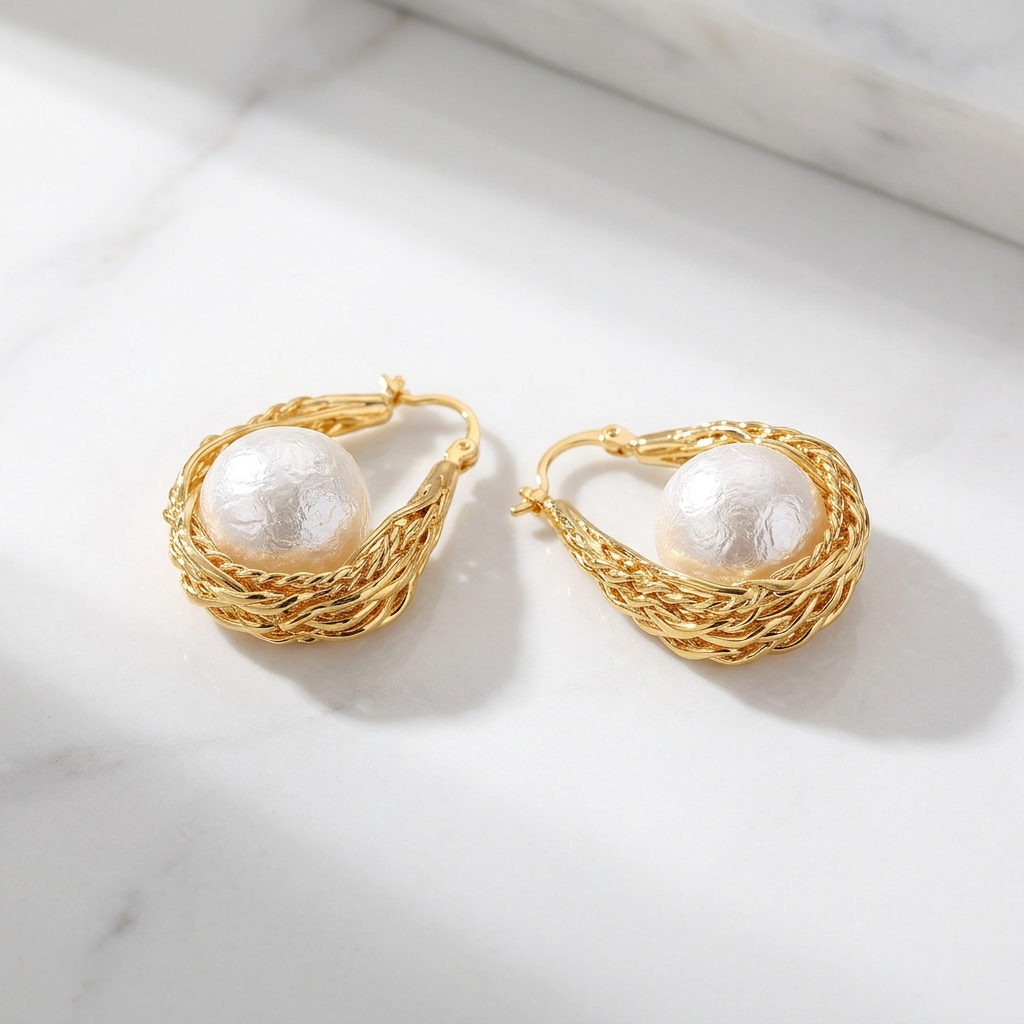 Golden Nest Hoops
