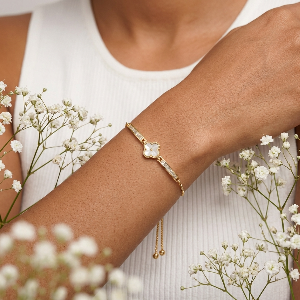Pearl & Pavé Blossom Bracelet