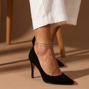 Lucia Silver Cross Anklet
