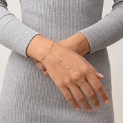 Laurel Crystal Leaf Hand Chain