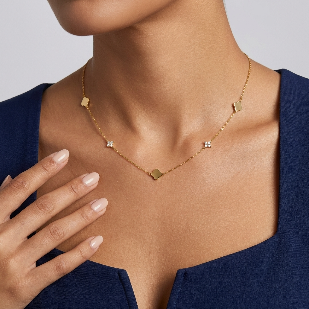 Naya Crystal Clover Necklace