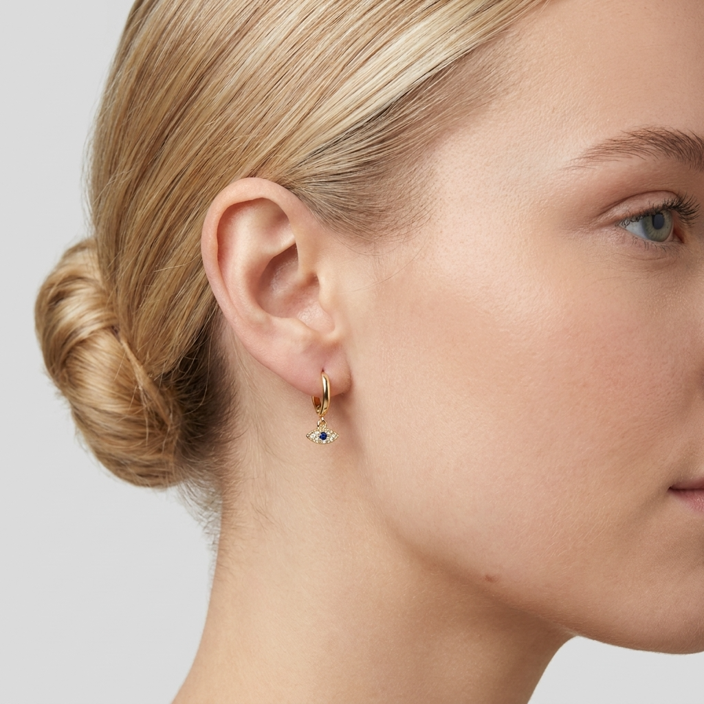 Blue Evil Eye Protection Earrings
