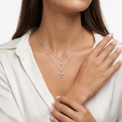 Grace Cross Necklace Silver