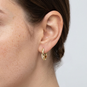 Gold Braided Pavé Hoops