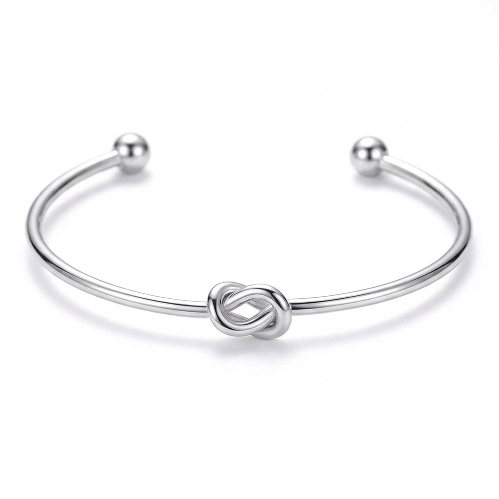 Nora Silver Knot Cuff Bracelet