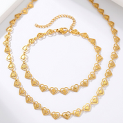 Cora Gold Heart Jewelry Set