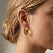 Talia Sleek Gold Hoops