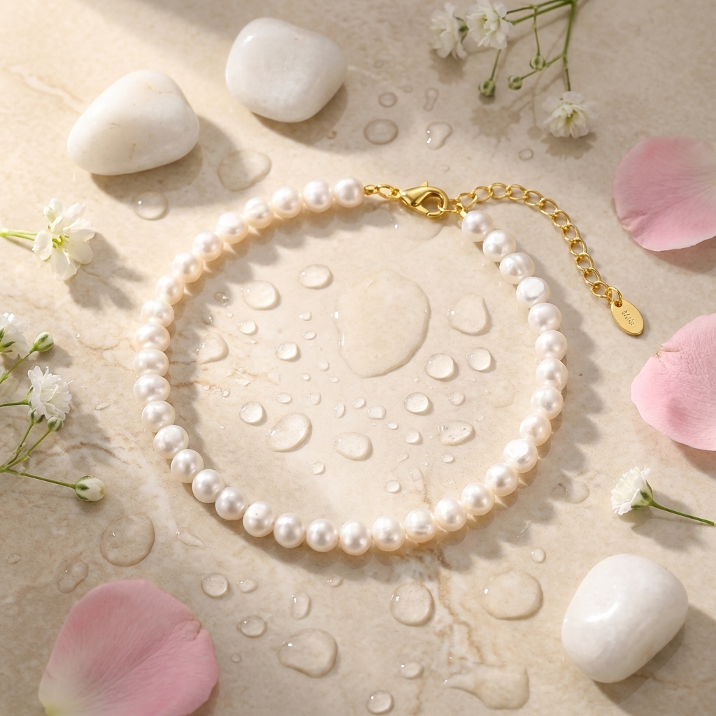 Serena Natural Pearl Anklet