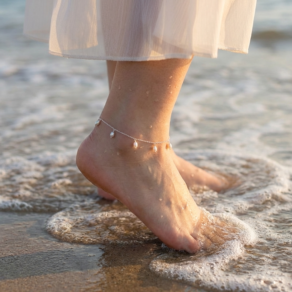 Estelle Pearl Drops Anklet