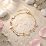 Nina Shell Clover Anklet