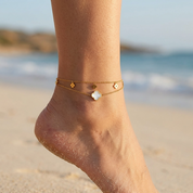 Elara Clover Charm Anklet