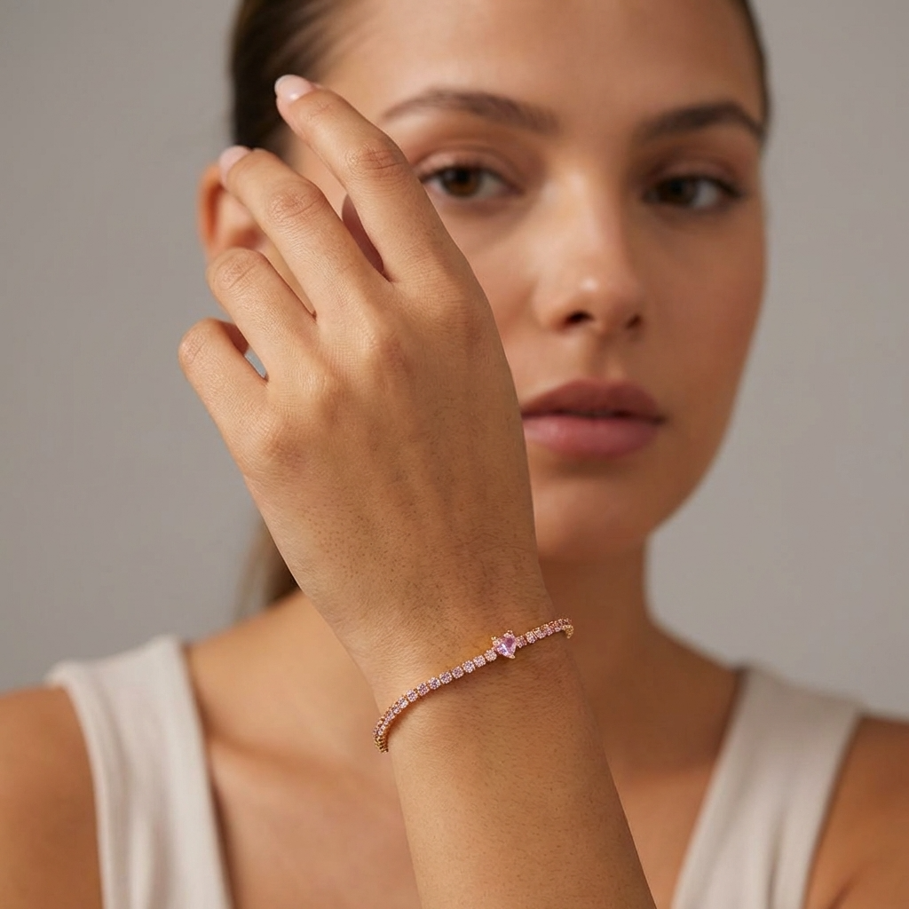 Mila Heart Tennis Bracelet